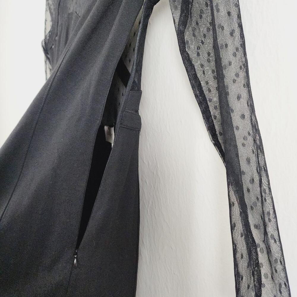 Keepsake The Label Black Swiss Dot Mesh Sleeve Bodycon Mini Dress NWT Medium LBD - Picture 10 of 13